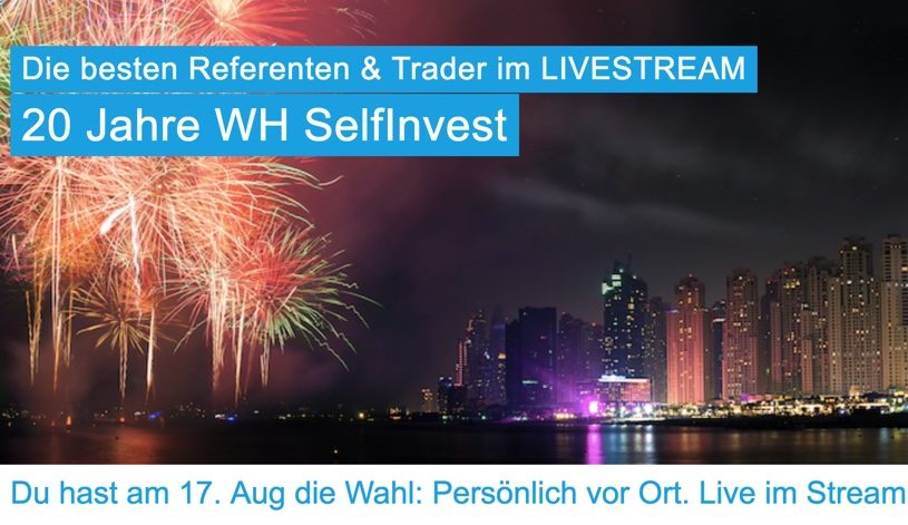 Trading-Event im Traderhotel: 20 Jahre WH Selfinvest mit vielen Vorträgen