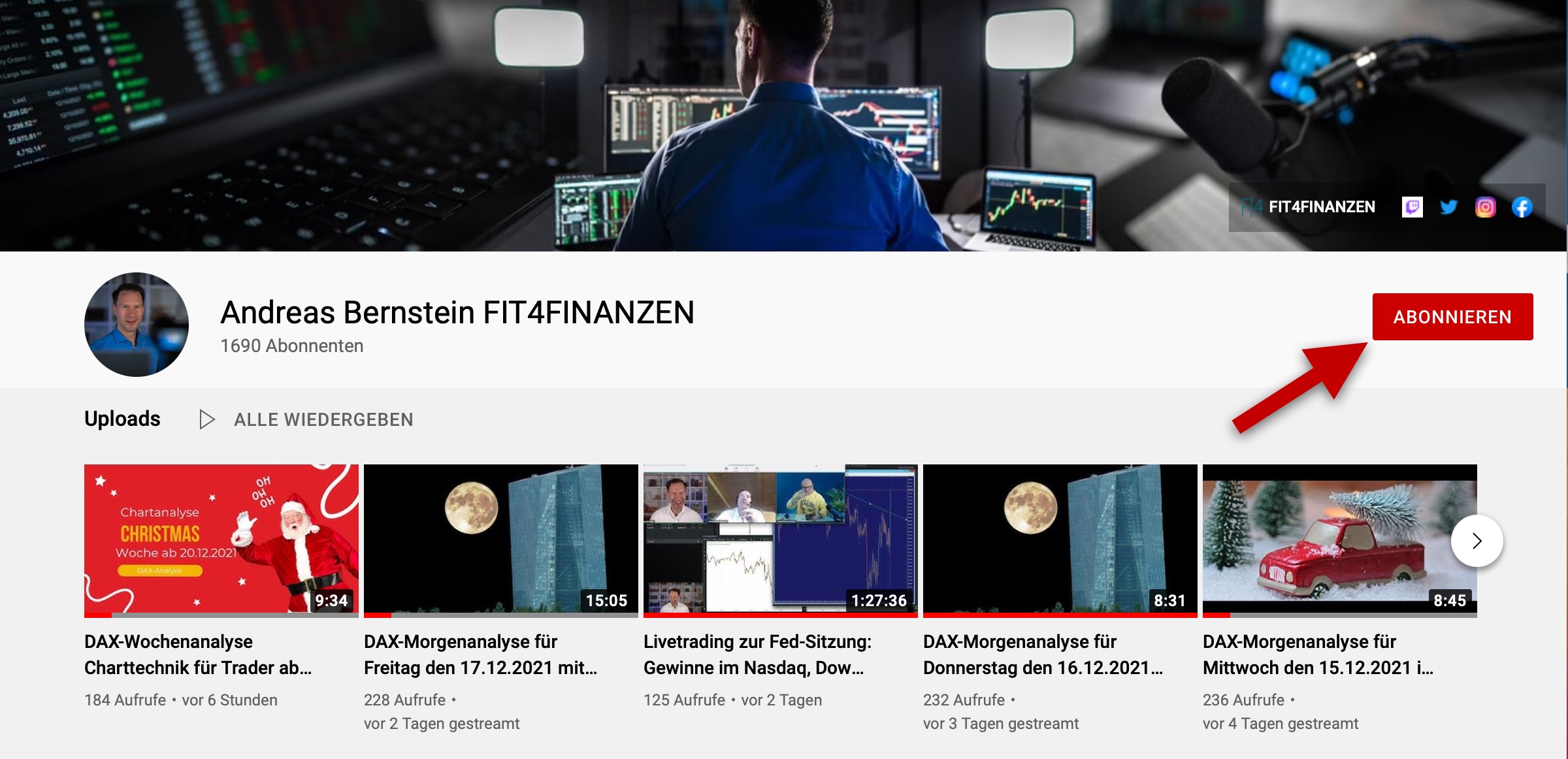 YouTube Teaser Kanal Andreas Bernstein
