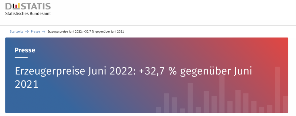 Erzeugerpreise aus Deutschland 2022-08-22