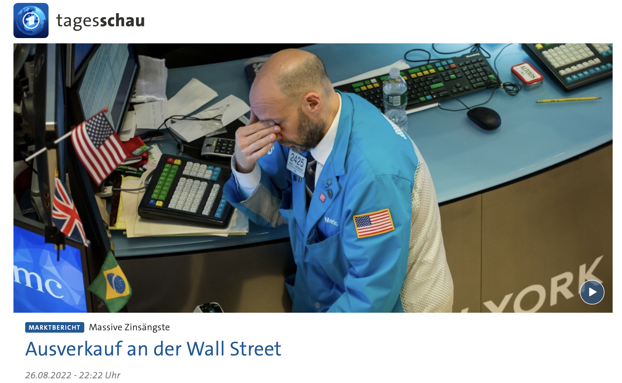 Wall Street Marktbericht 2022-08-26